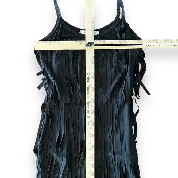 Black Layered Fringe Bodycon Dress - Picture 4 of 8
